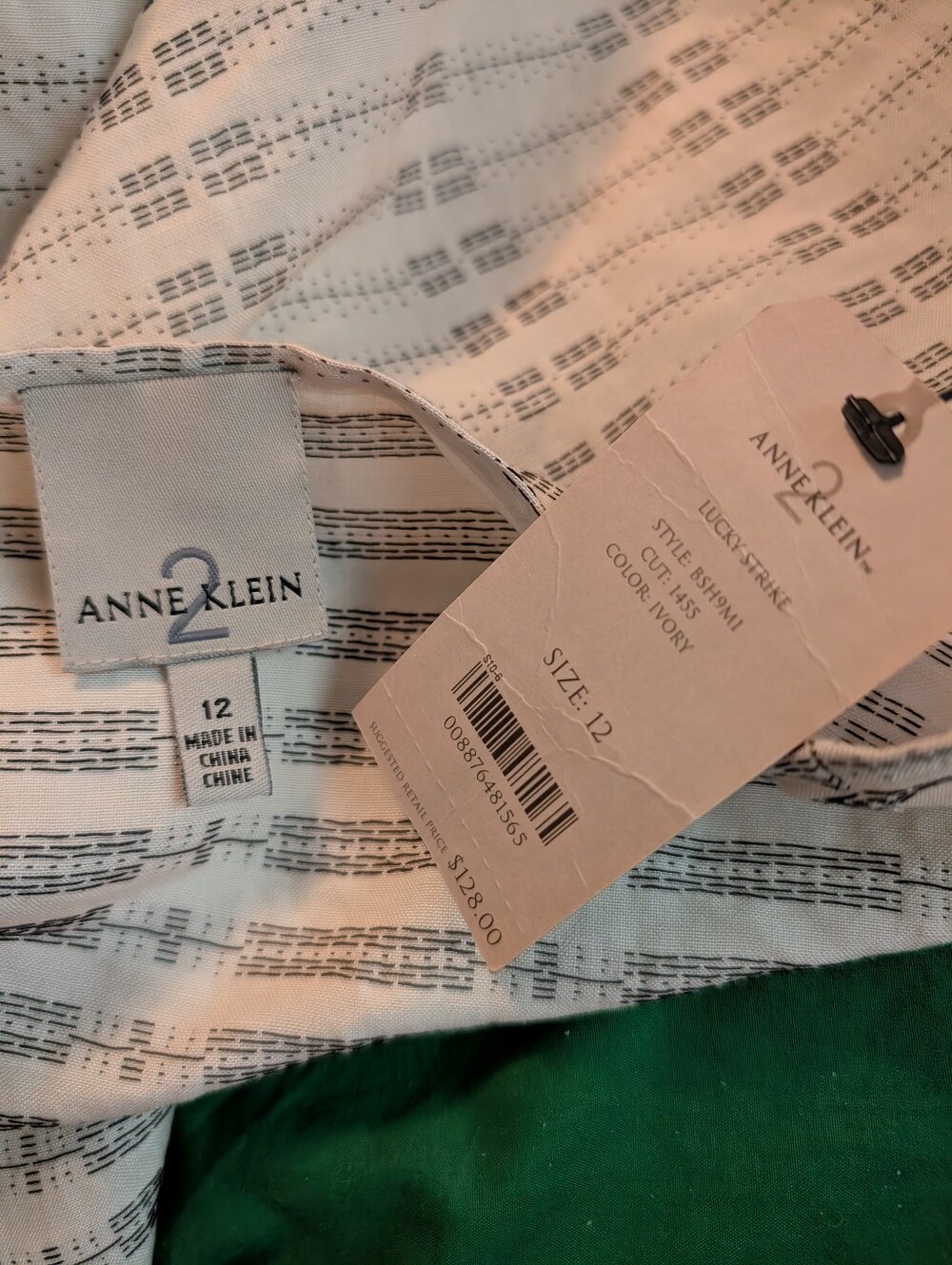 NWT Anne Klein 2 Ivory Lucky Strike Wrap Midi Skirt Size 12 - Picture 8 of 8